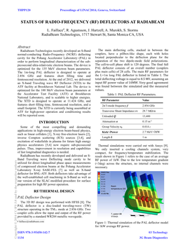 Status of Radio-Frequency (Rf) Deflectors at Radiabeam