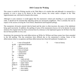 1841 Census for Woking