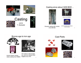 Casting Since About 3200 BCE…