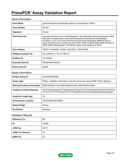 Primepcr™Assay Validation Report