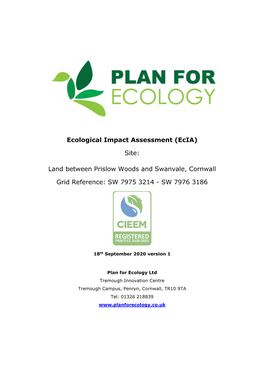 Ecological Impact Assessment (Ecia)