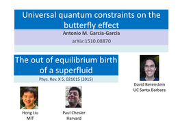 Universal Quantum Constraints on the Butterfly Effect the out Of