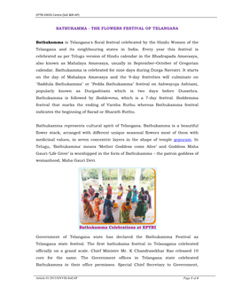 Bathukamma - the Flowers Festival of Telangana