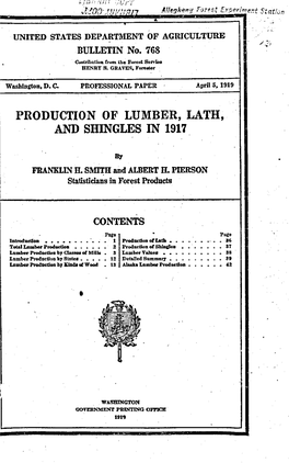 Production of Lumber, Lath, and Shingles M 1917