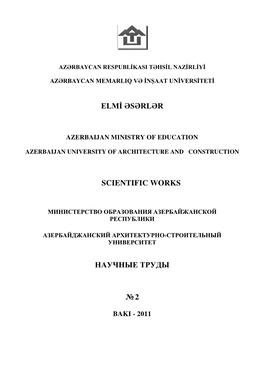 Elmi Əsərlər Scientific Works Научные Труды