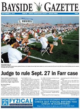 Judge to Rule Sept. 27 in Farr Case Says Ballot-Counting Can Clared Eligible to Run