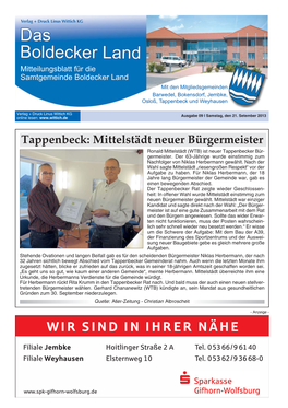 Tappenbeck: Mittelstädt Neuer Bürgermeister Ronald Mittelstädt (WTB) Ist Neuer Tappenbecker Bür- Germeister