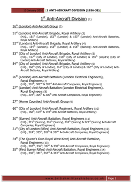 1 Anti-Aircraft Division (1936-38)