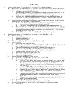 Hosea Vs. Gomer) (Hosea 1-3)