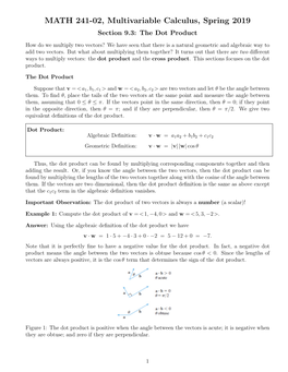 The Dot Product