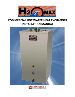 Commercial Hot Water Heat Exchanger Installation Manual