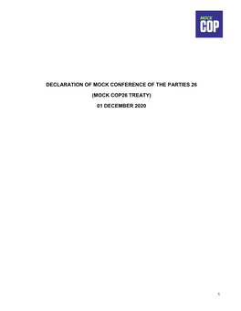 Declaration of Mock Conference of the Parties 26 (Mock Cop26 Treaty)