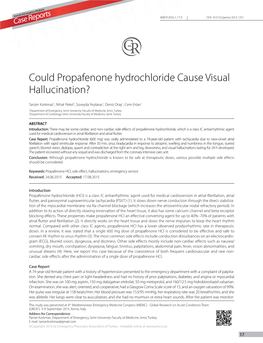 Could Propafenone Hydrochloride Cause Visual Hallucination?