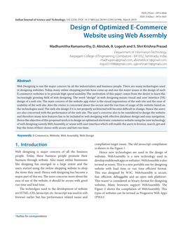 Design of Optimized E-Commerce Website Using Web Assembly