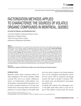 Factorization Methods Applied to Characterize The