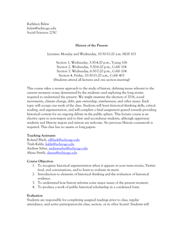 Belew History of the Present Syllabus.Pdf