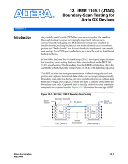 Chapter 13. IEEE 1149.1 (JTAG) Boundary-Scan Testing for Arria GX