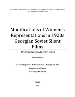 Modifications of Women's Representations in 1920S Georgian