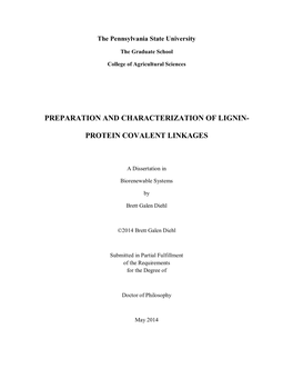 Preparation and Characterization of Lignin