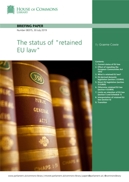 The Status of "Retained EU Law"