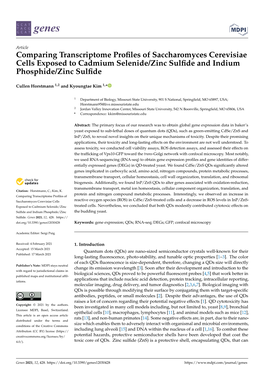 Downloaded from the Saccharomyces Genome Database (SGD) Using the Tophat Genes 2021, 12, 428 4 of 21