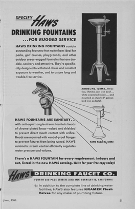 Speclf,,-&II's DRINKING FOUNTAINS