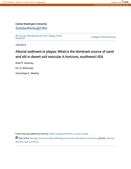 What Is the Dominant Source of Sand and Silt in Desert Soil Vesicular a Horizons, Southwest USA