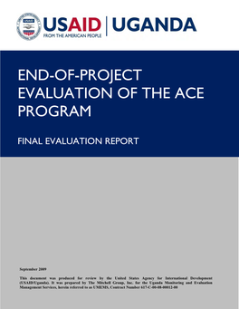 End-Of-Project Evaluation of the Ace Program