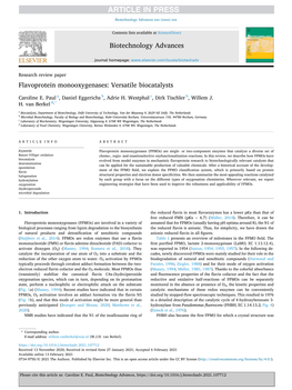 Flavoprotein Monooxygenases: Versatile Biocatalysts