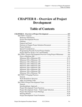 Chapter 8: Overview of Project Development