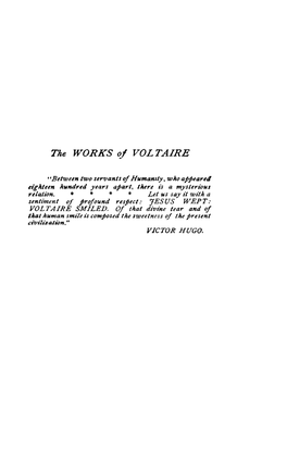 The WORKS of VOLTAIRE