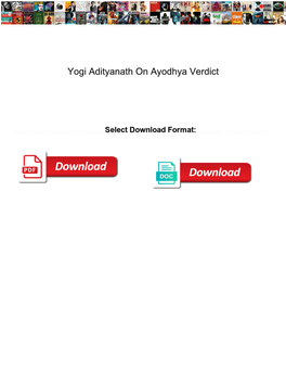 Yogi Adityanath on Ayodhya Verdict