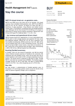 Stay the Course 12M Price Target SGD 0.66 (+25%) Previous Price Target SGD 0.68