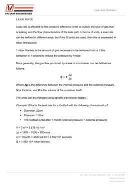 Leak Rate Definition