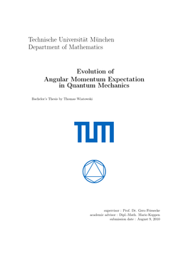 Technische Universität München Department of Mathematics