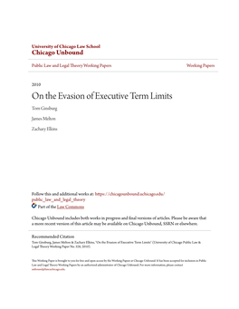 On the Evasion of Executive Term Limits Tom Ginsburg