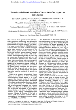 Tectonic and Climatic Evolution of the Arabian Sea Region: an Introduction