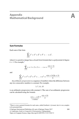 Appendix Mathematical Background A