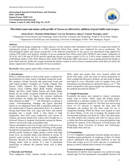 Microbial Count and Amino Acids Profile of Gurasa As Affected by Addition of Pearl Millet and Cowpea