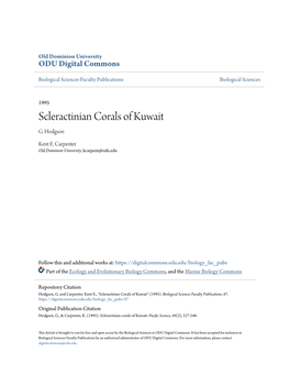 Scleractinian Corals of Kuwait G