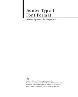 Adobe Type 1 Font Format Adobe Systems Incorporated