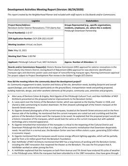 Version: 06/24/2020) This Report Created by the Neighborhood Planner and Included with Staff Reports to City Boards And/Or Commissions