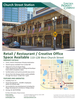 Retail / Restaurant / Creative Office Space Available 110-128 West