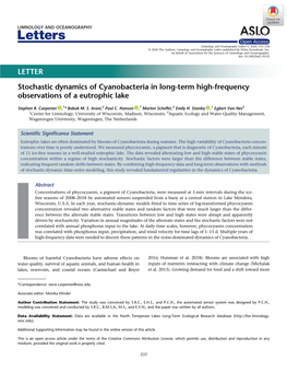 Stochastic Dynamics of Cyanobacteria in Long‐Term High‐Frequency