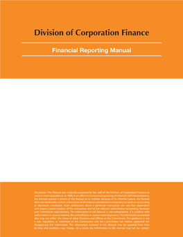 Division of Corporation Finance Financial Reporting Manual