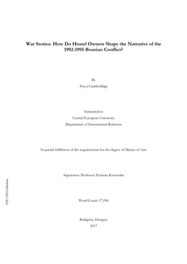 How Do Hostel Owners Shape the Narrative of the 1992-1995 Bosnian Conflict?