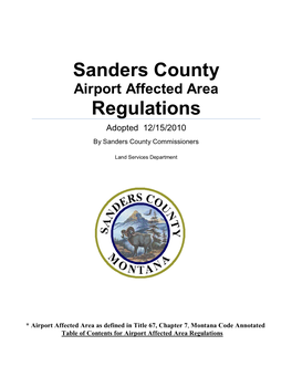 Airport Affected Area Regulations Adopted 12/15/2010