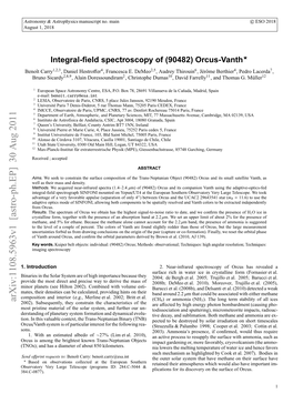 Integral-Field Spectroscopy of (90482) Orcus-Vanth