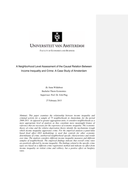 A Neighborhood Level Assessment of the Causal Relation Between Income Inequality and Crime: a Case Study of Amsterdam