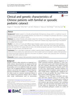 Clinical and Genetic Characteristics of Chinese Patients with Familial Or